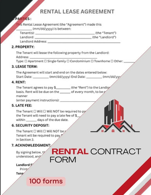 #ad Rental Contract Form 100 Residential Lease Agreement Forms 8.5X11 Inch $12.70