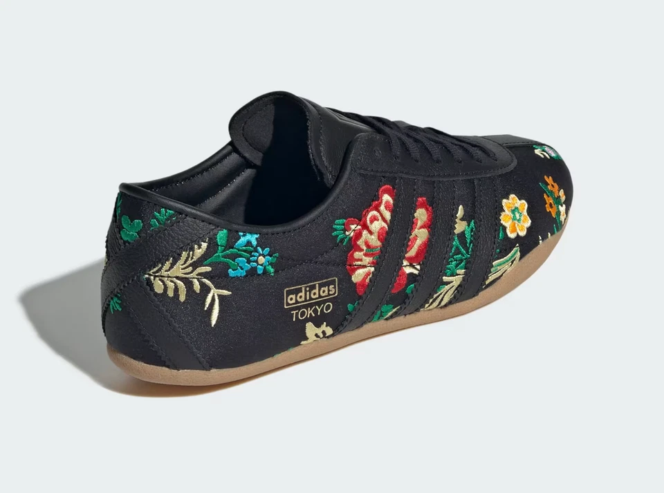 Adidas Originals Tokyo Black Floral Embroidery US SZ 6-10 Women's JR1494 - Image 3 of 4