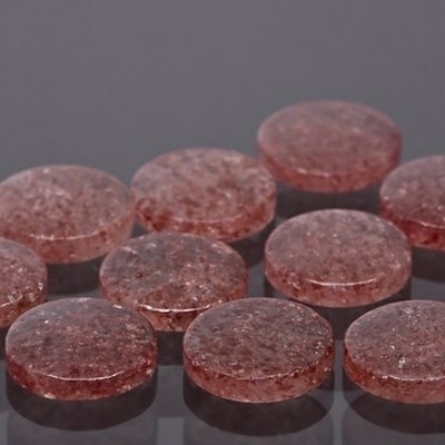 Pink Strawberry Quartz Round Bothside Flatback 8mm To 20mm Loose Gemstone