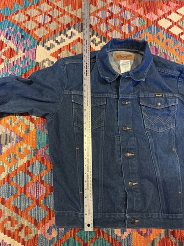Wrangler Trucker Jacket Blue Denim Broken Twill Large Authentic Western image 4