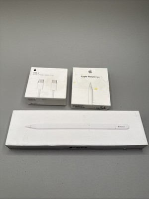 Apple Pencil (USB-C) - White Stylus     MUWA3AM/A Free Tips & USB-C Cable Bundle