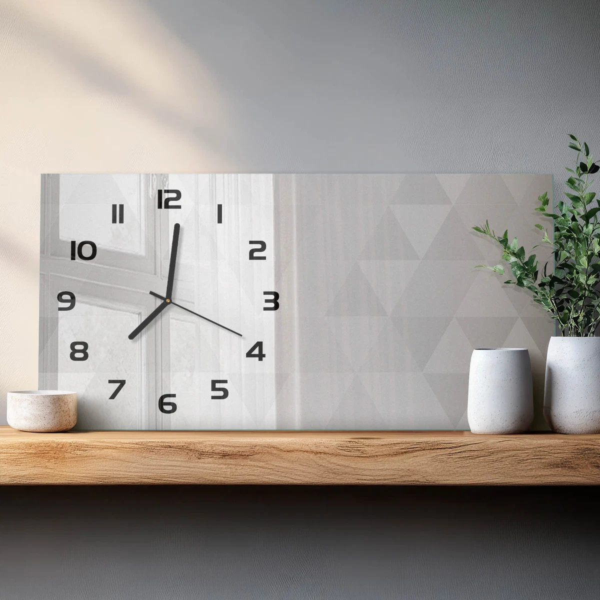 Reloj de Pared Rectangular Decorativo para Hogar Fondo Abstracto 60x30 cm