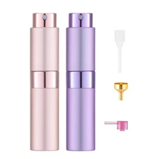 Tekson 8ml Travel Perfume Atomizer Refillable, Mini Cologne Spray Bottle PP 