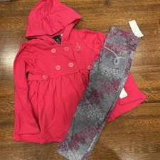 Calvin Klein Jeans two-piece girls Floral Leggings Jacket Shirt set NWT Size 6