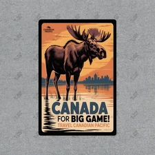 Vintage Style Canada Moose Travel Poster Metal Sign Canadian Pacific #599757