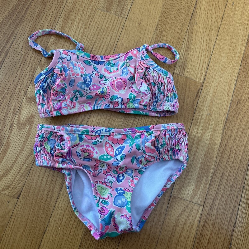 Mini Boden Floral Print Swim Suit Size 4-5