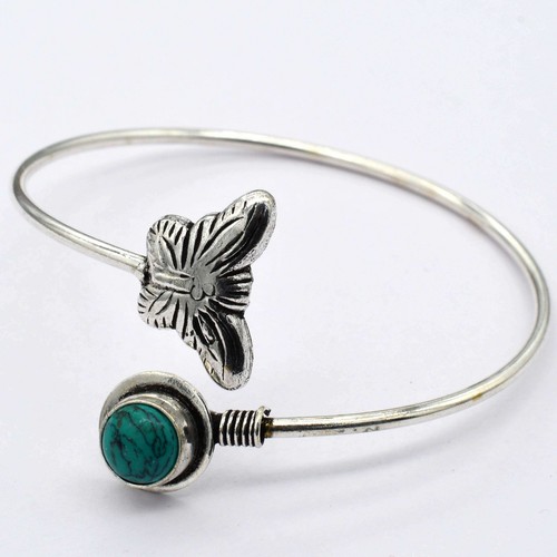 BETHZA Bracciale Vintage In Argento 925 Con Vera Gemma Turchese, Stile Bohémien, Regolabile