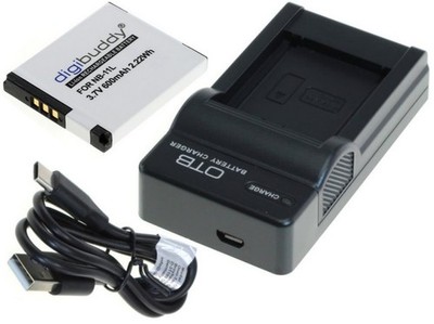 OTB Akkuladestation + Digibuddy Akku für Canon Ixus 240 HS / 265 HS / 275 HS