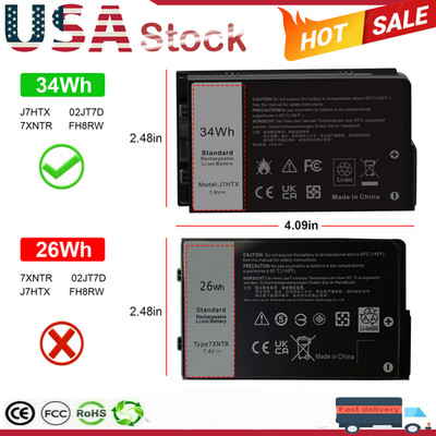 Lot J7HTX BATTERY FOR DELL Latitude 7212 7220 7202 Rugged Tablet FH8RW 7XNTR