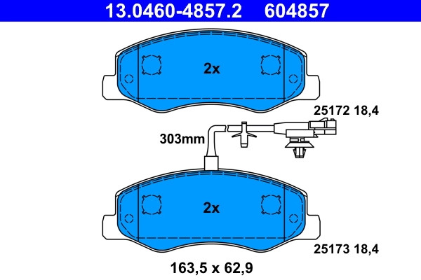 Bremsscheiben-BremsbeläGe-Kit ATE 13.0460-4857.2 Renault 44 06 008 66R-image