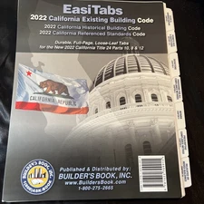 California Building Code Loose-Leaf EasiTabs 2022  Existing Building Code
