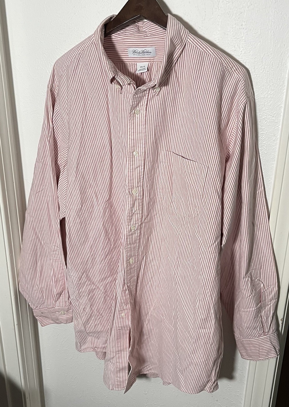 Brooks Brothers University Striped Oxford Button Down Shirt 18-35 OCBD USA Made thumbnail 2
