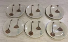 LOT OF 6 RED WING POTTERY HAND PAINTED DESSERT PLATES