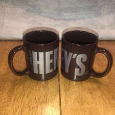 Hershey's Chocolate Coffee Mugs Ceramic Brown Cups 10 oz Since 1894 Set of 2
