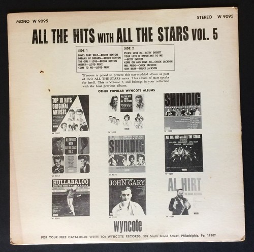 "All The Hits with All The Stars", Lloyd Price, Brook Benton,Wyncote,1964,MONO - Picture 2 of 4