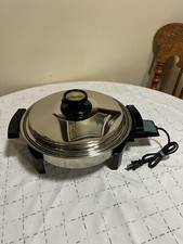 Kitchen Craft West Bend 11" Liquid Core Electric Skillet Vented Lid 17884 Tested