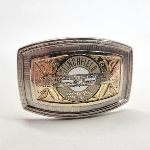 Clinchfield Railroad Belt Buckle Train 1 5/8 in Quick Service Short Route Vtg - Picture 2 of 7