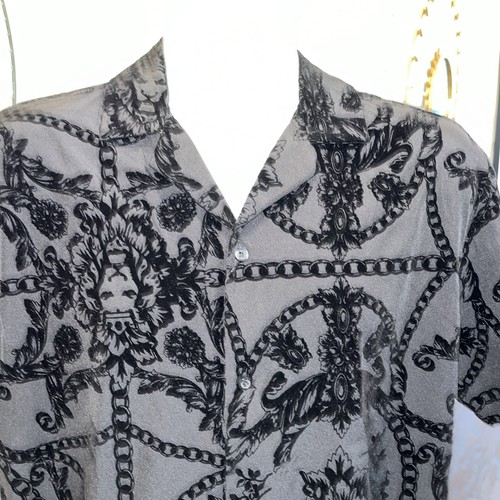 $58 NWT Mens Drill Clothing Co.Black Baroque Short Sleeve Shirt, Sz. S - Picture 2 of 7