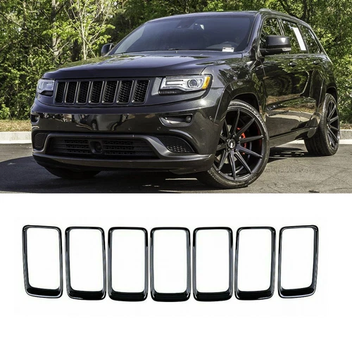7x Front Grille Grill Inserted Ring Trim Cover For Jeep Grand Cherokee 2014-2016