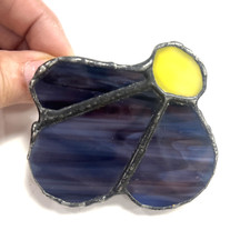 VINTAGE 1970'S ARTISAN CRAFTED STAINED GLASS BUCKLE BLUE BELT