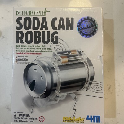 Kidz Labs Science Kit Soda Can Robug Create a Robot Build Recycle Sound Movement