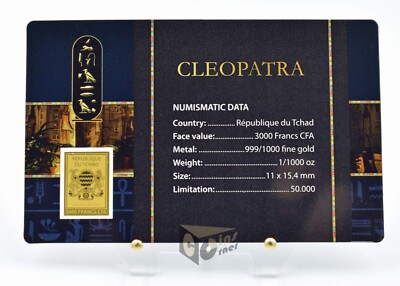 Cleopatra 1/1000 Oz 999 Gold Coin Bar 3000 Francs Chad | eBay