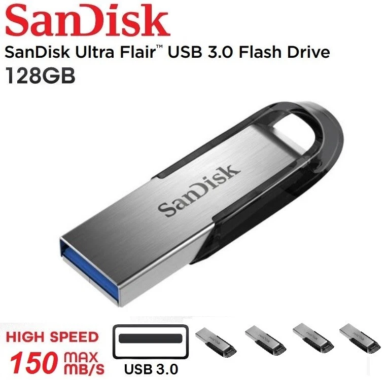 SanDisk Ultra Flair USB 32GB 64GB 128GB 256GB 3.0 Flash Drive Memory Stick Pen - Image 4 of 4