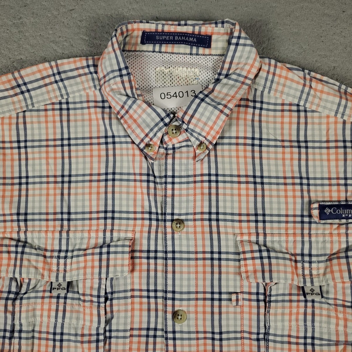 Chemise Columbia Homme - Bleu Plaid - Manches Longues - PFG Pêche - Taille L - Très Bon état