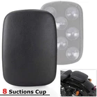Motorcycle Black Rear Passenger Pillion Pad Seat 8 Suction Cup For Harley Bobber
