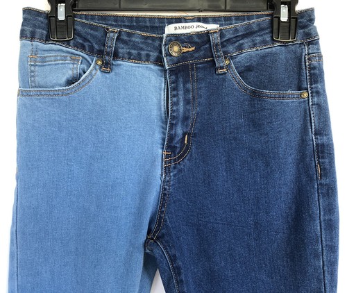 Bamboo Two Toned Skinny Junior Jeans Sz 7 - Picture 2 of 11