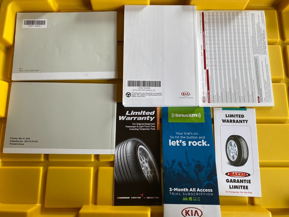 2020 Kia Soul Owners Manual Set With Plastic Cover Free Shipping eBay