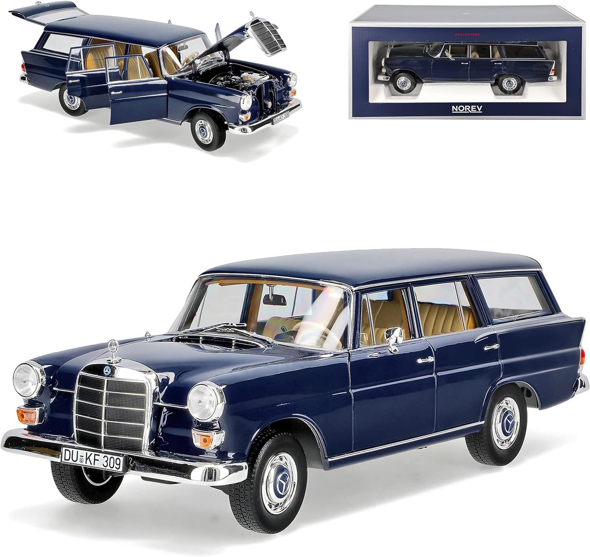 1/18 NOREV Mercedes-benz 200 Universal 1966 Dark Blue Home for