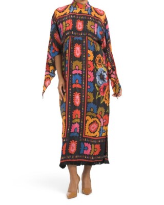 chinese dress ladies Floral Tapestry V Neck Maxi Dress  FARM Rio