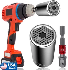 USA Universal Socket Wrench Magical Grip Alligator Multi Tool with Drill Adapter