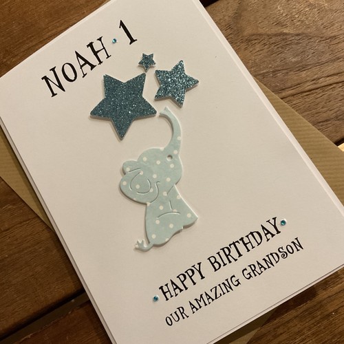Handmade 1st Birthday personalised card- son, grandson, Godson, nephew - Picture 4 of 4