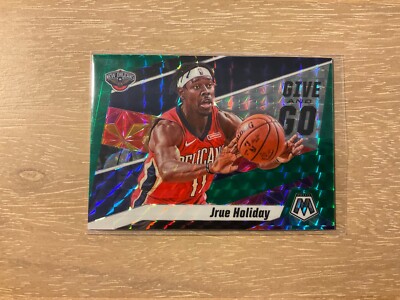 2019-20 Panini Mosaic Basketball Jrue Holiday Give and Go Green Prizm #5