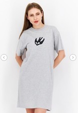 Mcq Alexander Mcqueen Crew Neck Short Sleeve Graphic Print T-Shirt Dress M