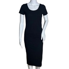 ASOS Dress Womens 6 Maternity Black Jersey Knit Midi Length Neutral Minimalist