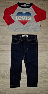 Baby Mädchen Levi's Set Paket Top und Jeans Alter 6 Monate