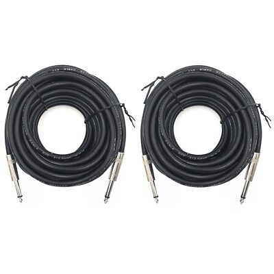 2 Pack 30ft 14 Inch to 14 Inch Male Speaker Cable, 30 feet 6.35mm Stereo Audi...