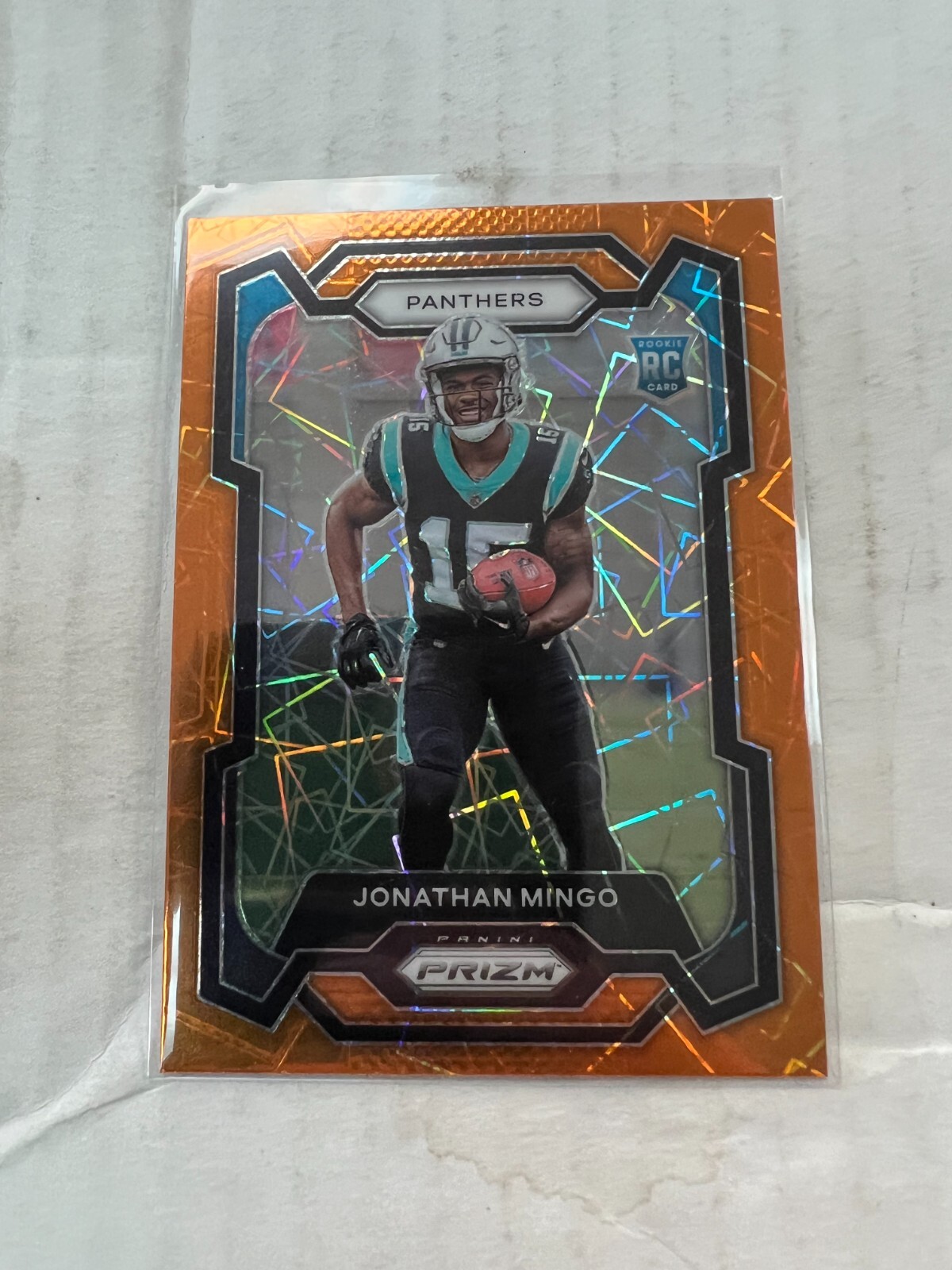 Jonathan Mingo 2023 Panini Prizm Rookie Orange Cracked Ice Prizm #312 NrMt
