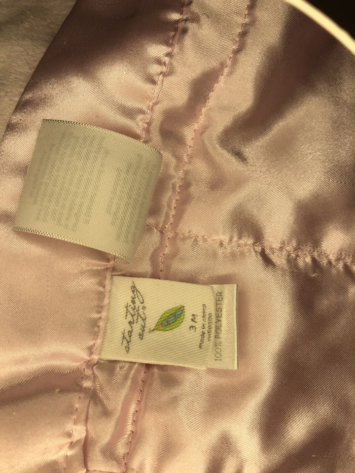 Starting Out Baby Blanket Pink Minky Raised Dots Satin Quilted Squares 27 By 40” - Image 4 of 4