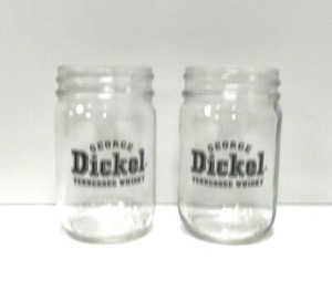 George Dickel Whiskey 12 Oz Mason Jar Glass - Set of Two (2) Glasses