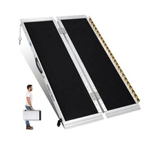 HABUTWAY Portable Wheelchair Ramp 4Ft,Non-Skid Handicap Ramp Holds up to 800L...