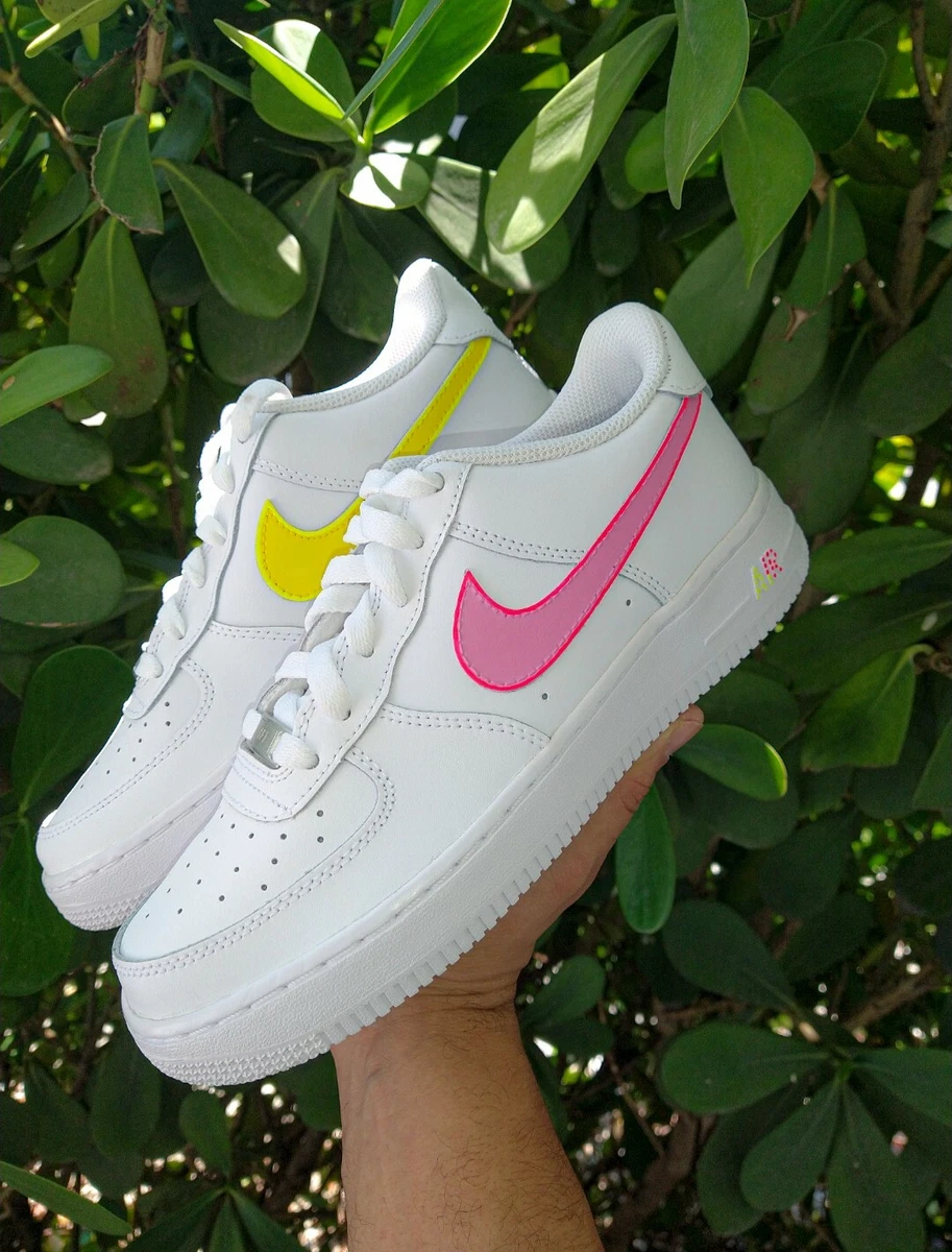 Nike Air Force 1 Women White Neon Multi Color New Multi Size Girls Gs Men