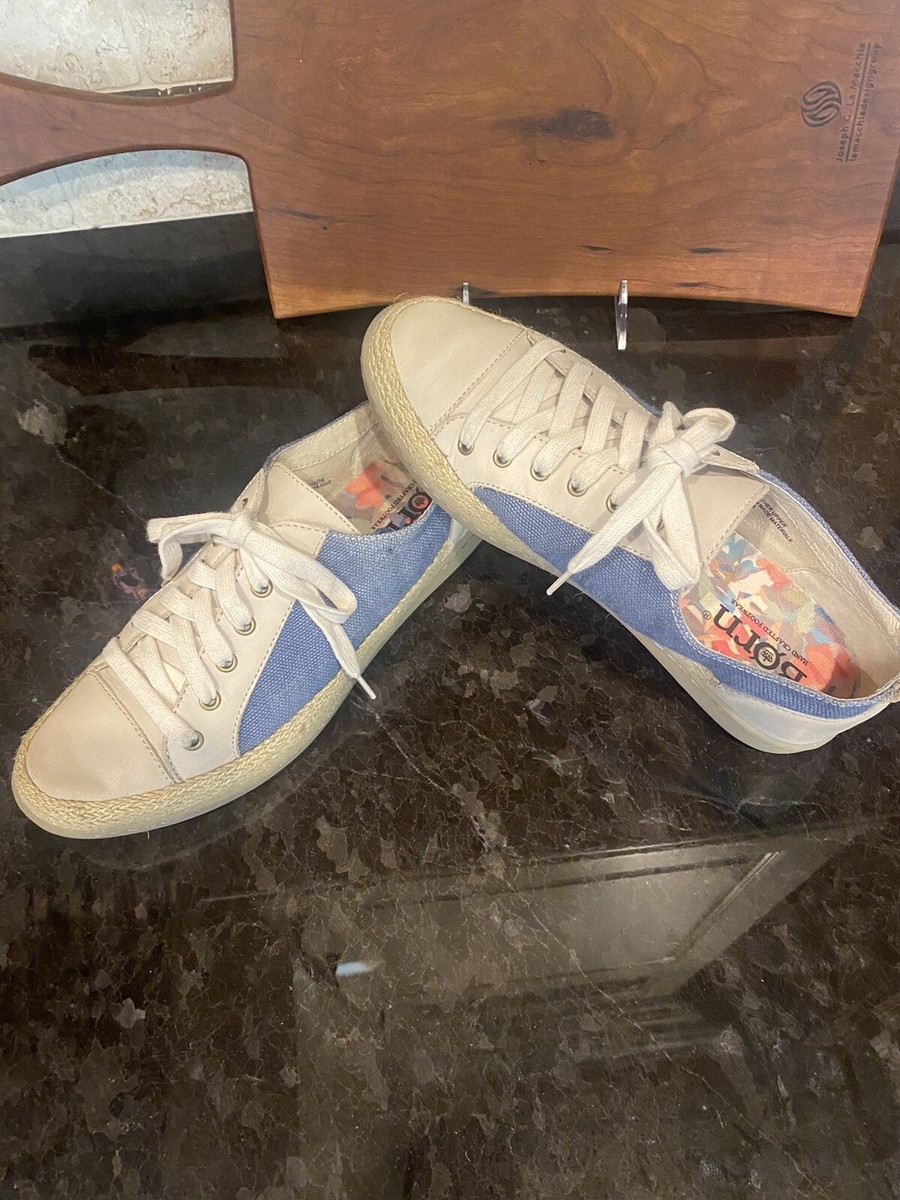 Casual shoes - blue linen size 9 Casual Men Linen Shoes Trendy Vulcanized Flats Lace-up  main image 3