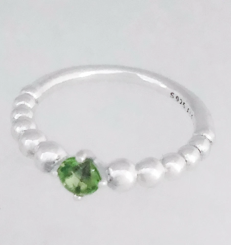 全新 100% 正品潘多拉 925 银春绿色串珠戒指 198598C10 — 第 2/4 张图片