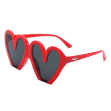 Oversized Party Sunglasses for Men and Women - Heart Shaped Designed Shades