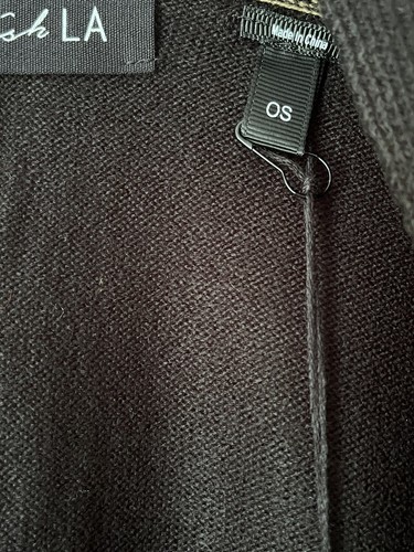 Parrish LA Damen gestreifter Poncho Wickel Cardigan Einheitsgröße schwarz braun bunt neu mit Etikett - Bild 4 von 8