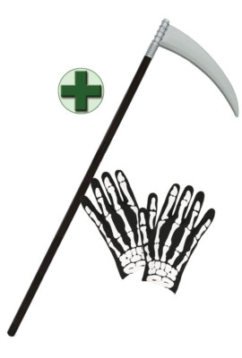 HUPOO Skelett-Handschuhe & Totenkopf-Maske Set – Schwarz/Weiß, Für Halloween, Cosplay & Outdoor